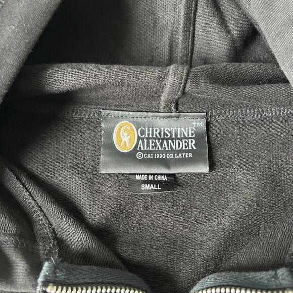 Christine Alexander Black Embellished Cross Zip Front Hoodie - Women's S - Picture 6 of 11